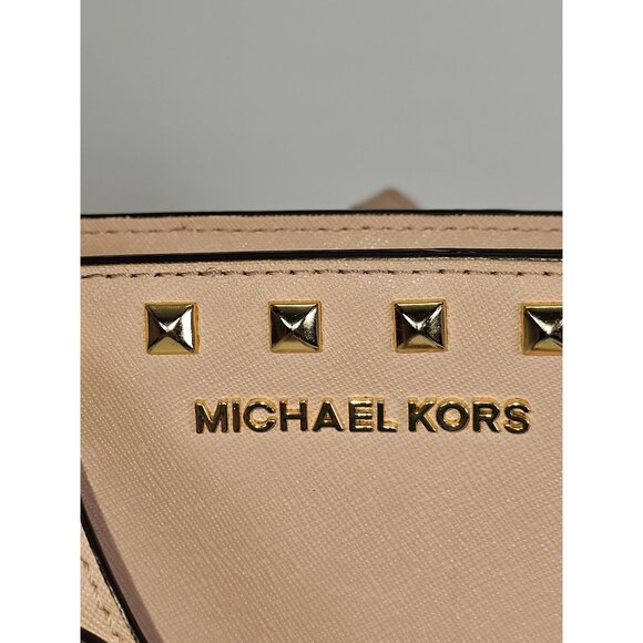 Michael Kors Women's Pale Pink Leather Selma Studded Tote Size Small 1826 - Picture 10 of 14
